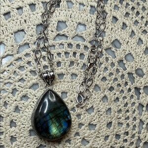 labradorite Teardrop Pendant Necklace